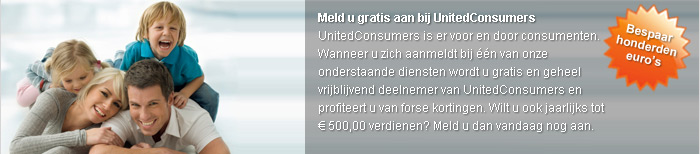 Gratis aanmelden bij UnitedConsumers