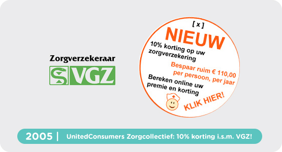 UnitedConsumers Zorgcollectief: 10% korting i.s.m. VGZ!